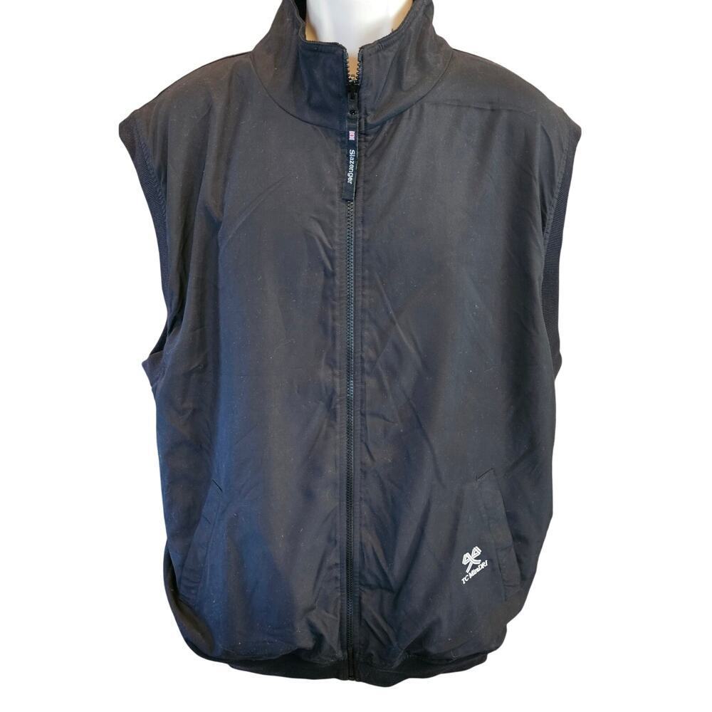 Slazenger reversible fleece windbreaker pocket golf vest winter XL black warm